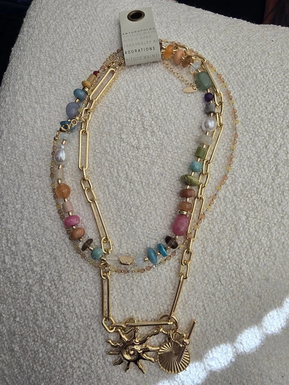 NWT! Anthropologie, Shades of Sea Layered Necklaces, Set of 3: Charm Edition